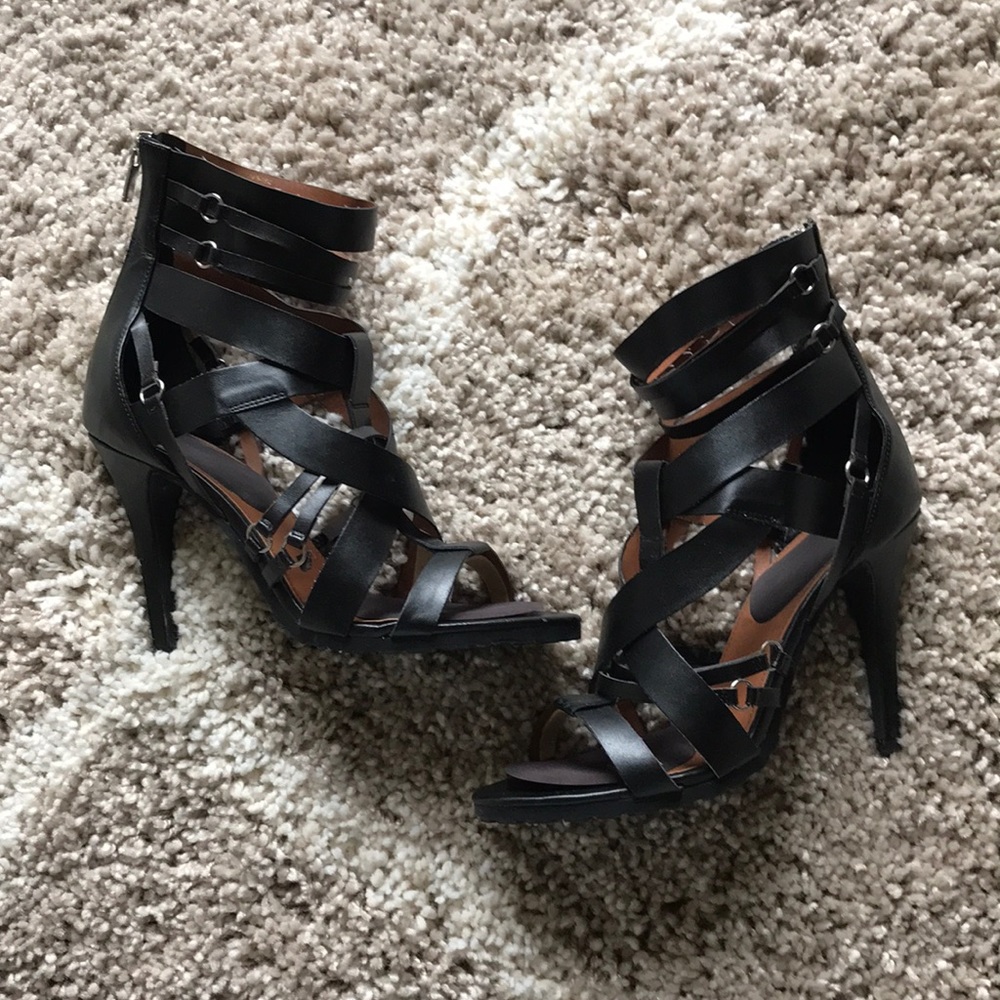 Strap laced heels